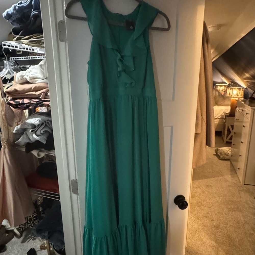 Taylor Teal Sleeveless Maxi Dress
